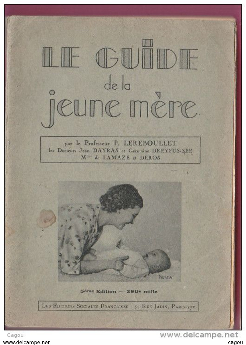 LE GUIDE DE LA JEUNE MERE PAR LE PROFESSEUR LEREBOULLET  210 Pages - Salud & Medicina