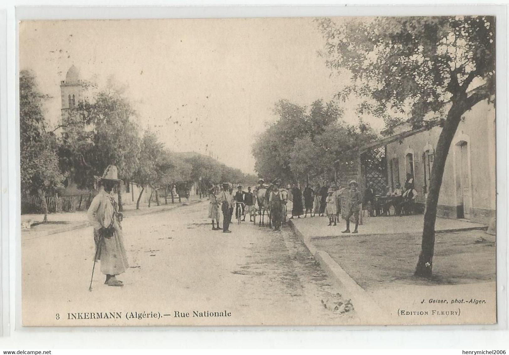 Algérie Inkermann Rue Nationale Animée Ed Photo Geiser D'alger - Sonstige & Ohne Zuordnung