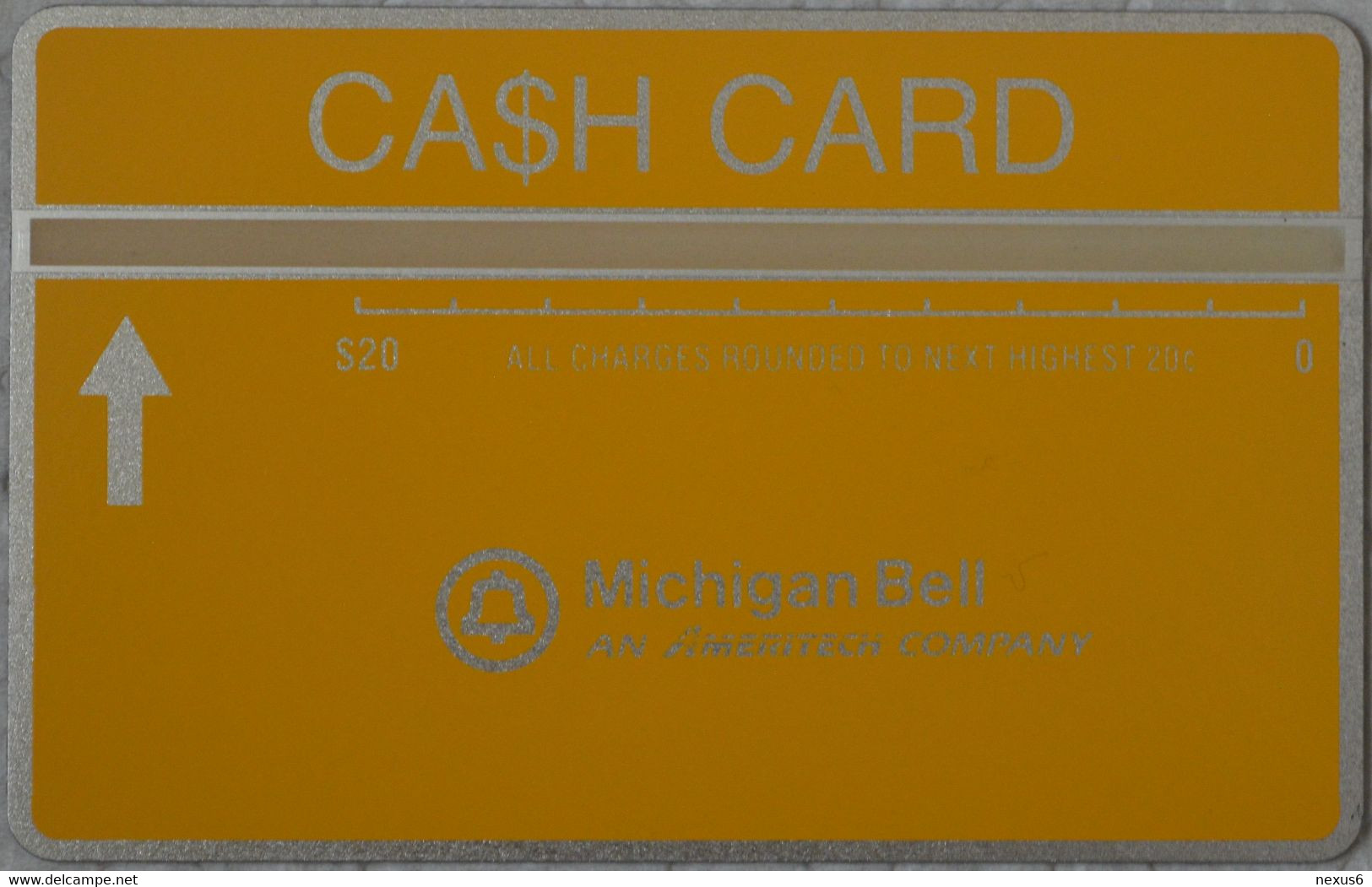 USA (Michigan Bell) - L&G - Cash Card Yellow, Cn. 710B - 10.1987, 20$, 2.500ex, Mint - [1] Holographic Cards (Landis & Gyr)