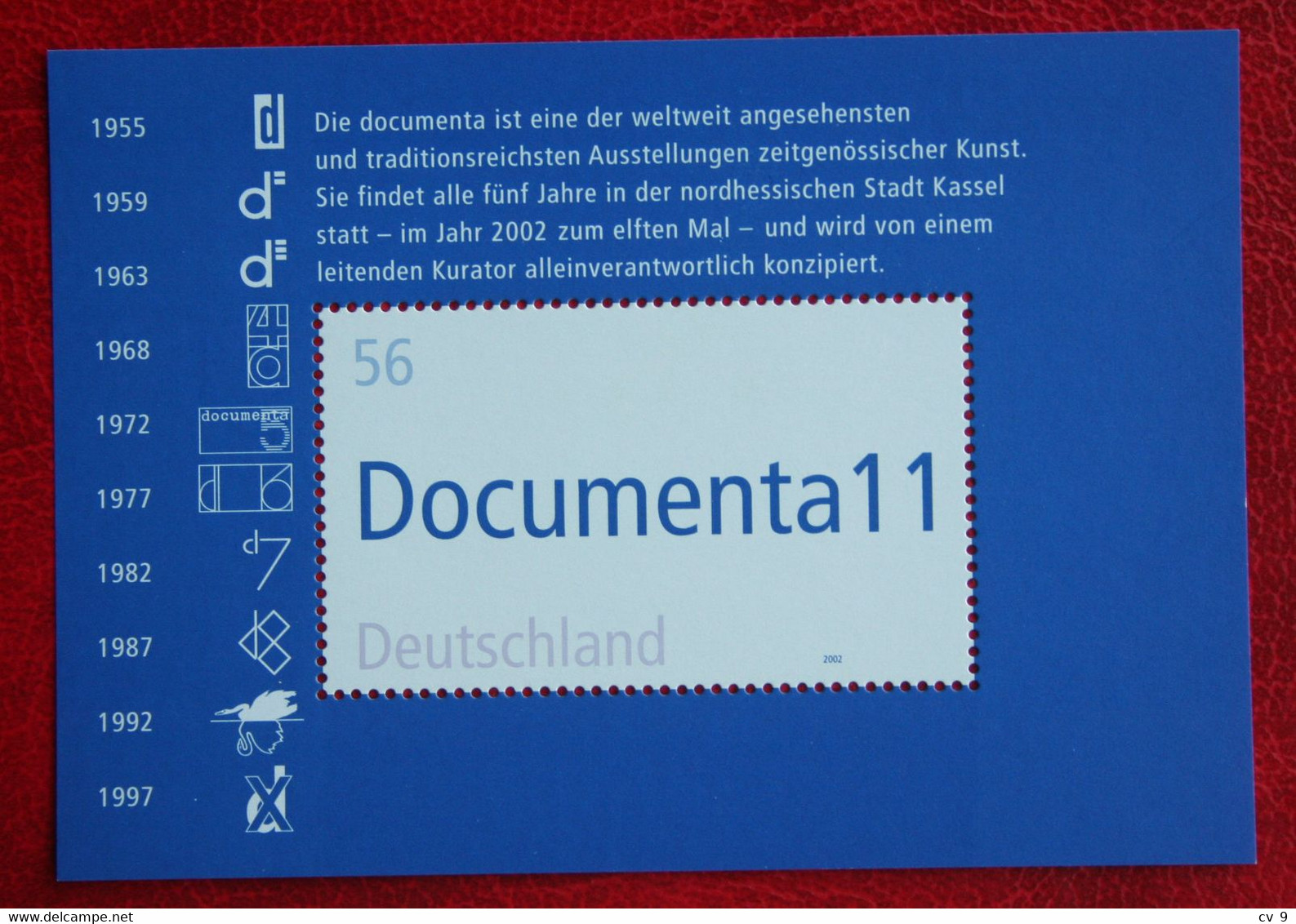 Documenta Modern Art Exhibition Kassel 2002 Mi 2257 Block 58 Neuf Sans Charniere POSTFRIS MNH ** Germany BRD / Allemange - Andere & Zonder Classificatie