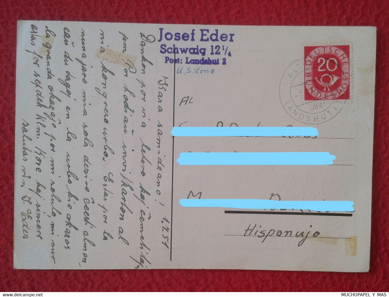 POST CARD POSTKARTO ESPERANTO 1951 MUNKENO MUNICH ? KONGRESO INTERNACIA KATOLIKAJ ESPERANTISTOJ MÜNCHEN ? GERMANY ? VER. - Esperanto