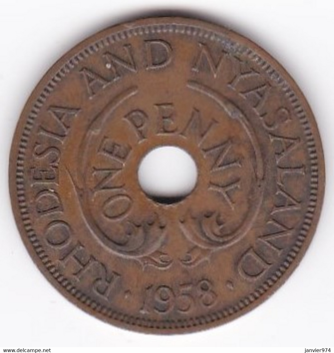 Rhodésie Et Nyassaland1 Penny 1958  Elizabeth II, En Bronze, KM# 2 - Rhodésie