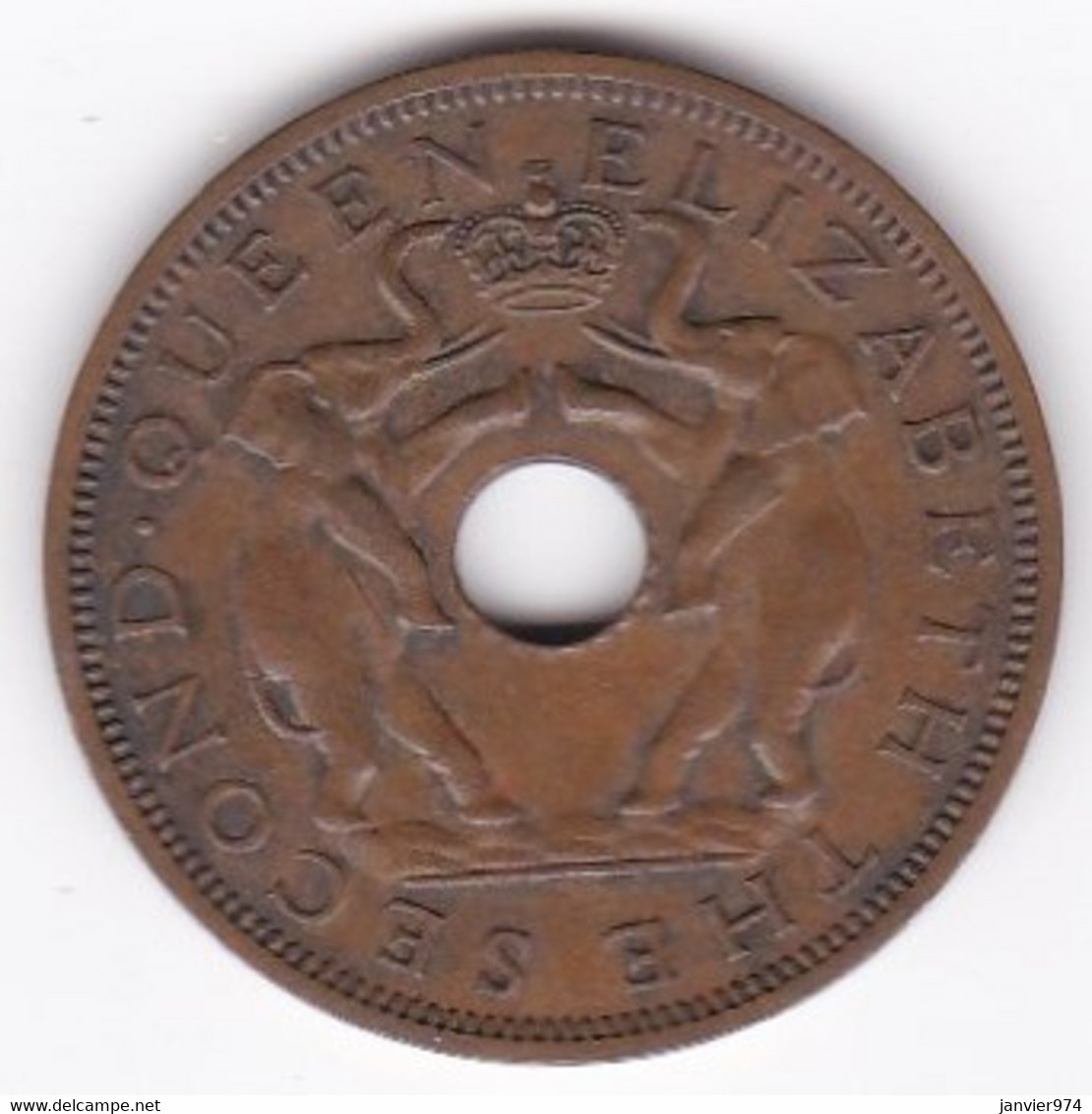 Rhodésie Et Nyassaland1 Penny 1958  Elizabeth II, En Bronze, KM# 2 - Rhodesië