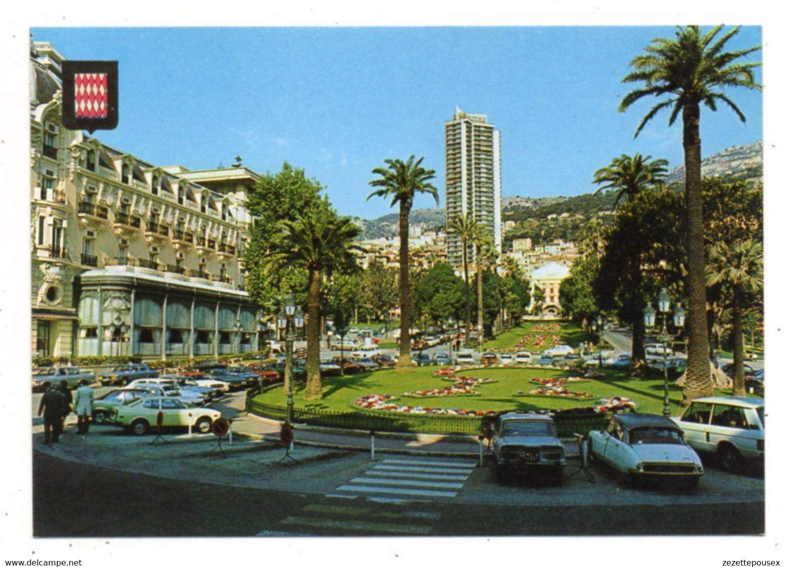 43571-ZE-PRINCIPAUTE DE MONACO-Vue De L' Hôtel De Paris Et Des Jardins Depuis L'entrée Du Casino----------------voitures - Bar & Ristoranti