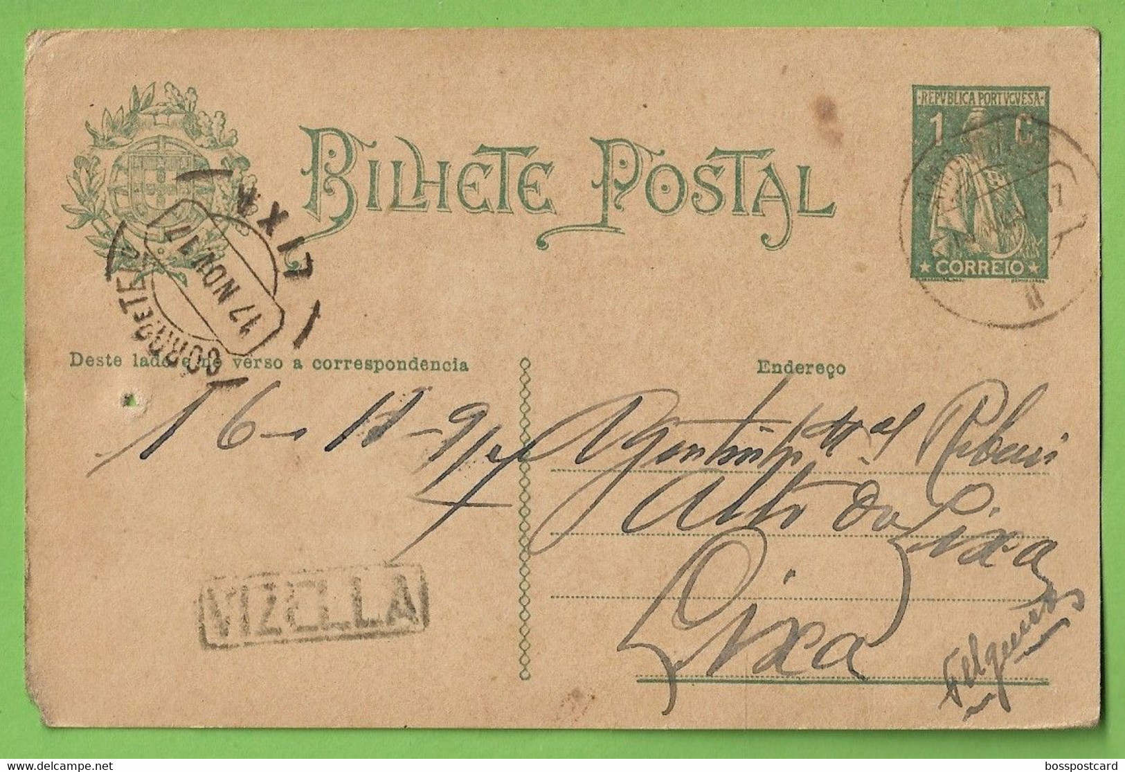 História Postal - Filatelia - Stationery - Stamps - Timbres - Philately - Vizela - Portugal - Enteros Postales