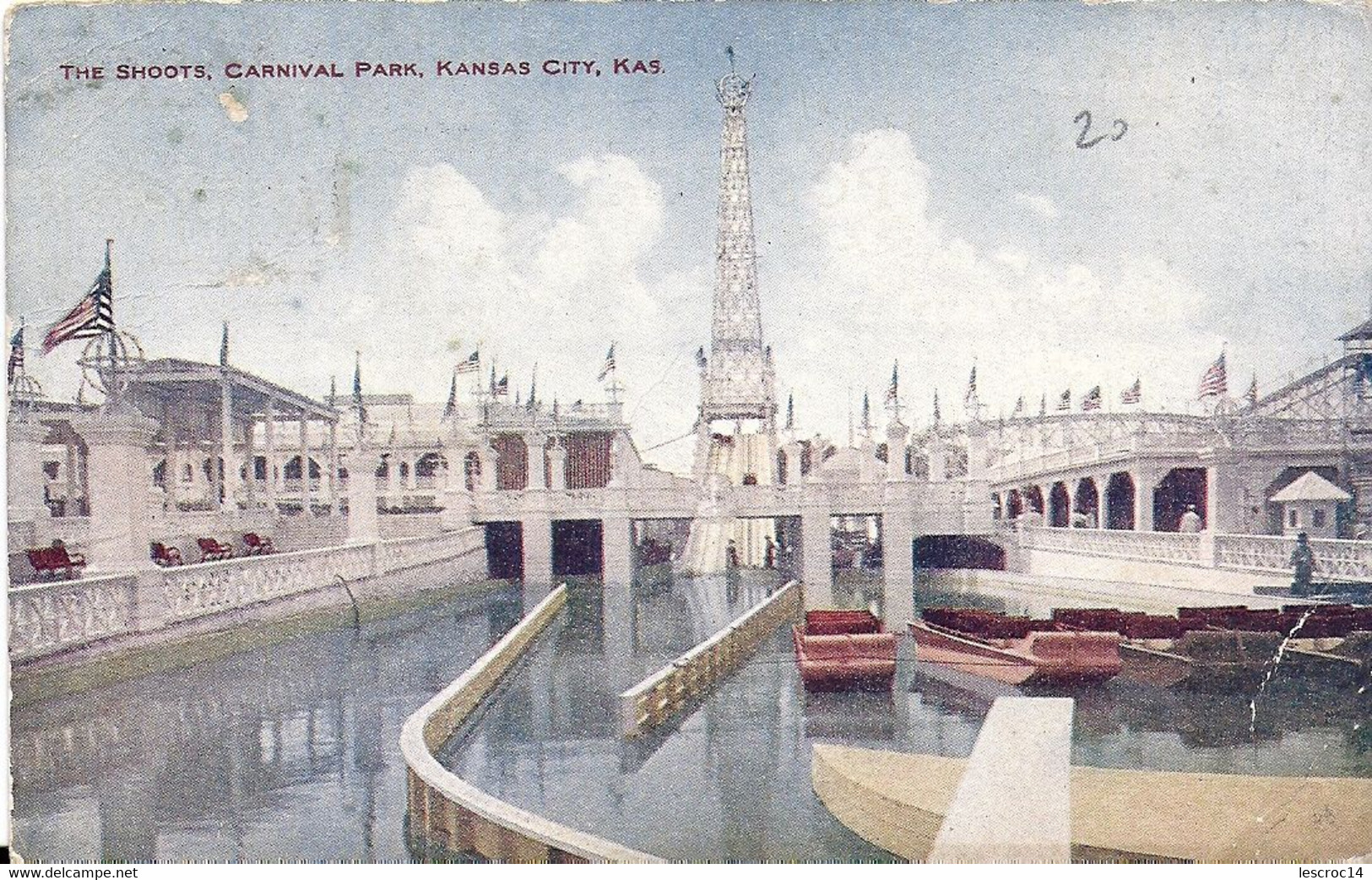 KANSAS CITY The Shoots Carnival Park Timbre San Francisco 1914 Canal De Panama 2 Cents To France - Kansas City – Kansas