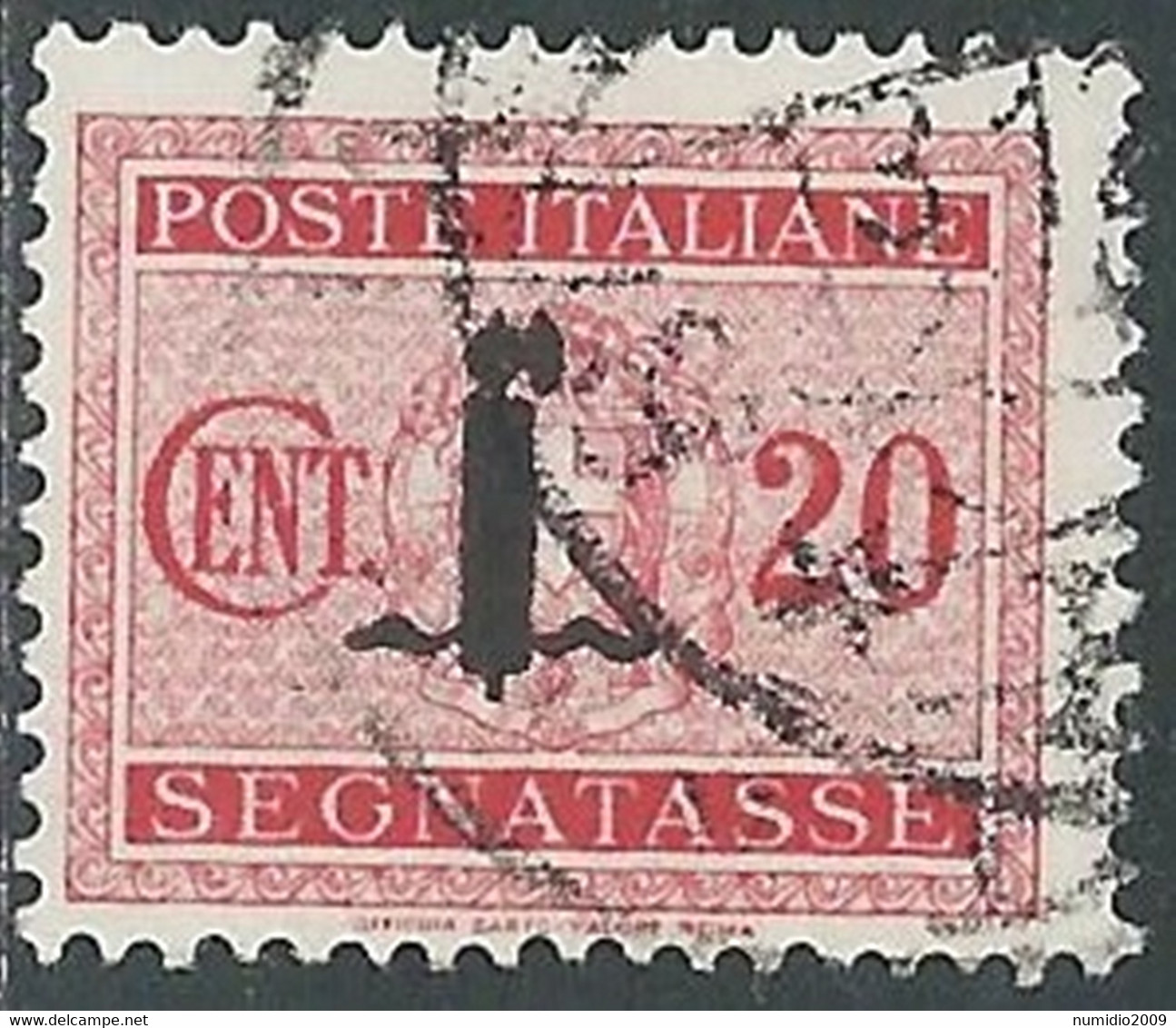 1944 RSI SEGNATASSE USATO 20 CENT - RE28-10 - Portomarken