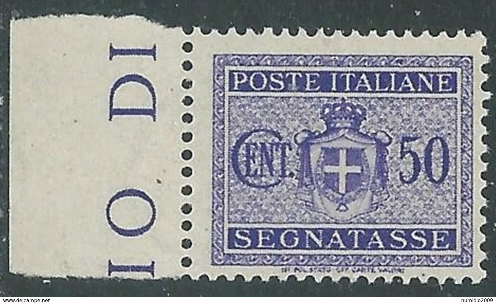 1945 LUOGOTENENZA SEGNATASSE 50 CENT FILIGRANA RUOTA MNH ** - RE20-8 - Postage Due