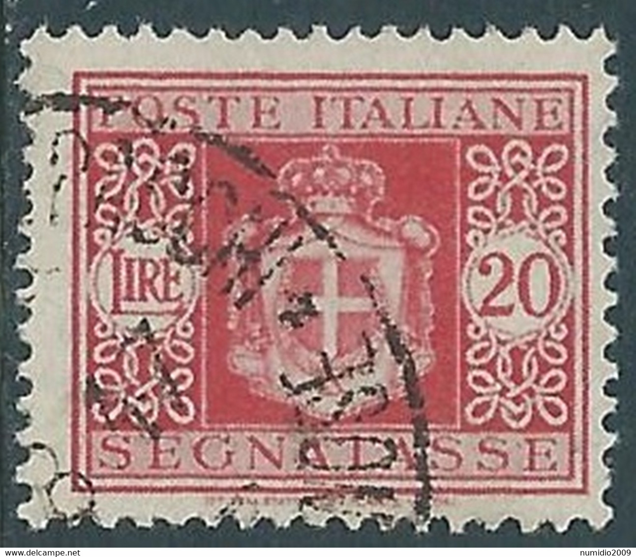 1945 LUOGOTENENZA SEGNATASSE USATO 20 LIRE FILIGRANA RUOTA - RE28-3 - Postage Due