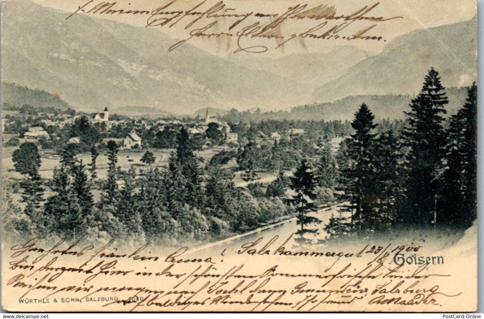 11077 - Oberösterreich - Goisern , Panorama , Bad Goisern - Gelaufen 1900 - Bad Goisern