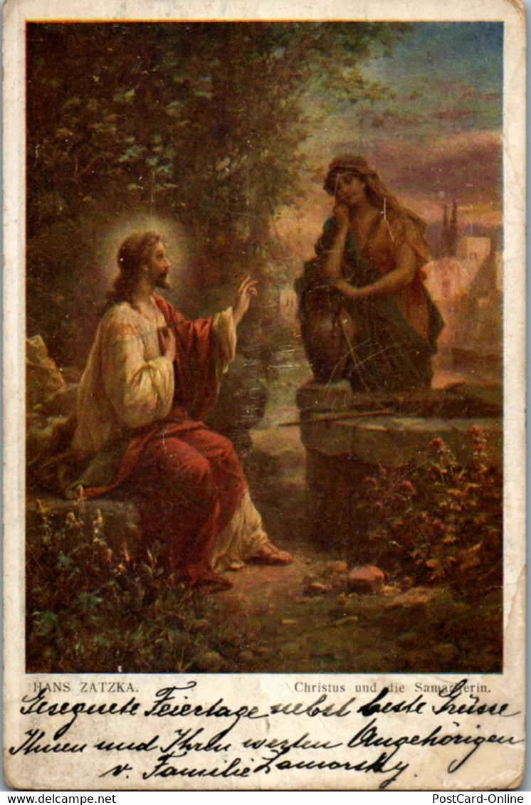 11181 - Künstlerkarte - Christus Und Die Samariterin , Hans Zatzka - Gelaufen 1909 - Zatzka