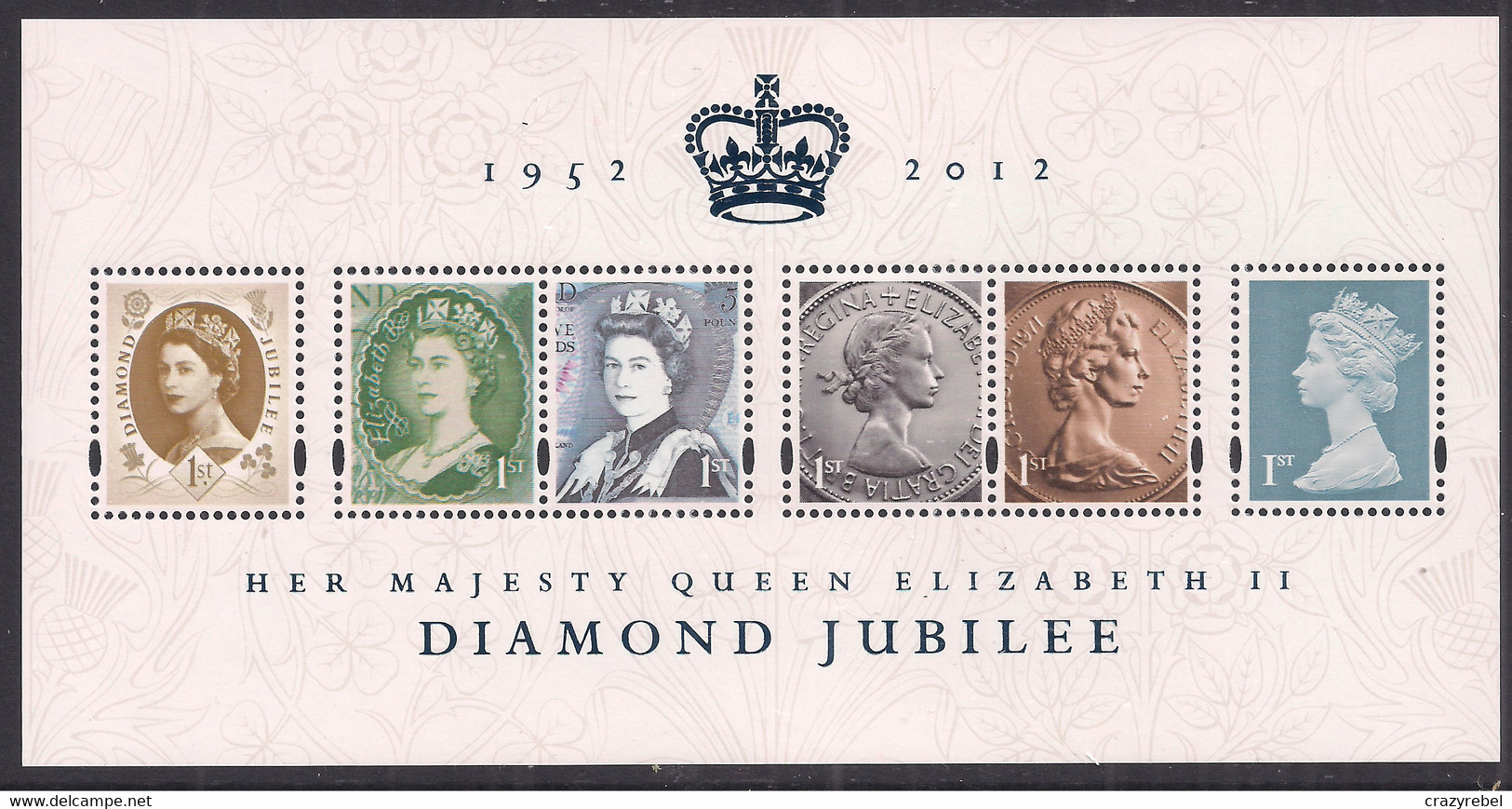 GB 2012 QE2 Diamond Jubilee Mini Sheet Umm SG MS 3272 ( D378 ) - Ungebraucht