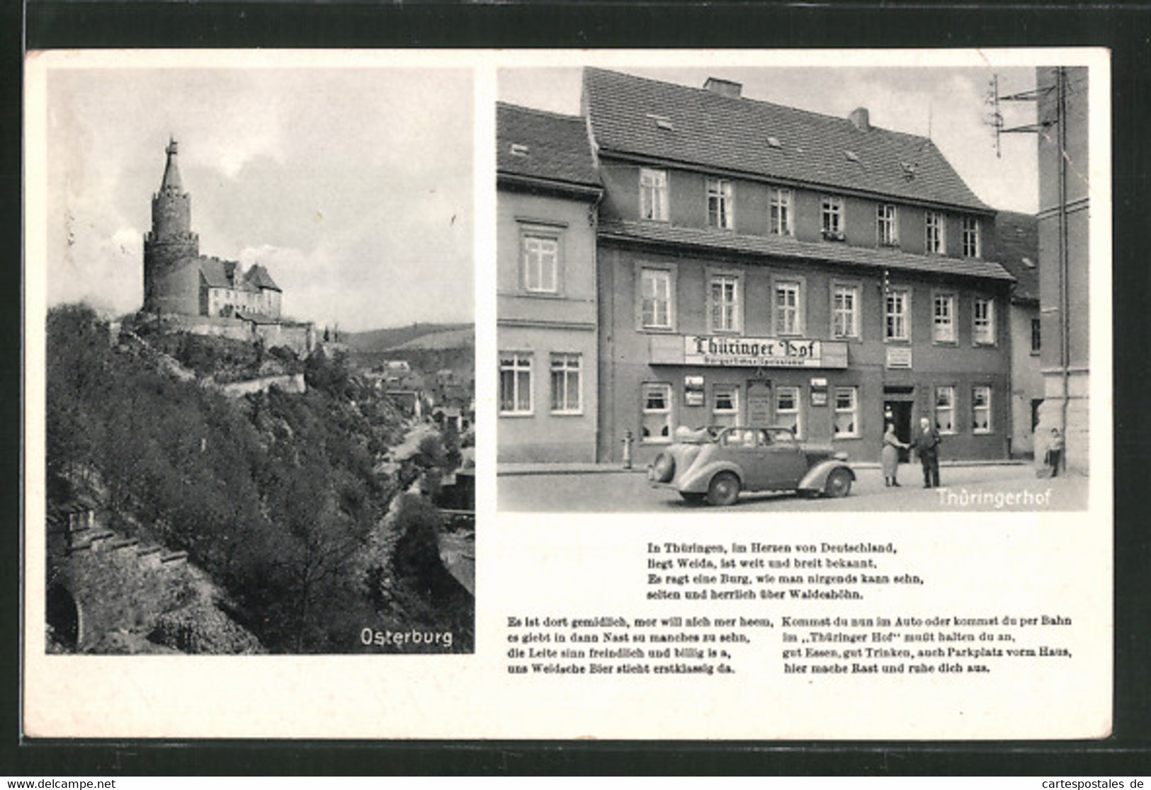 AK Weida / Thüringen, Gasthaus Thüringer Hof, Osterburg - Weida