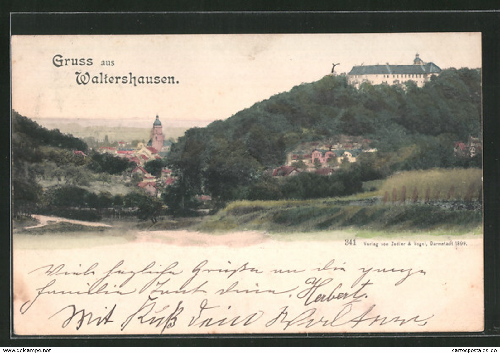 AK Waltershausen, Blick Auf Den Ort Mit Schloss Tenneberg - Waltershausen