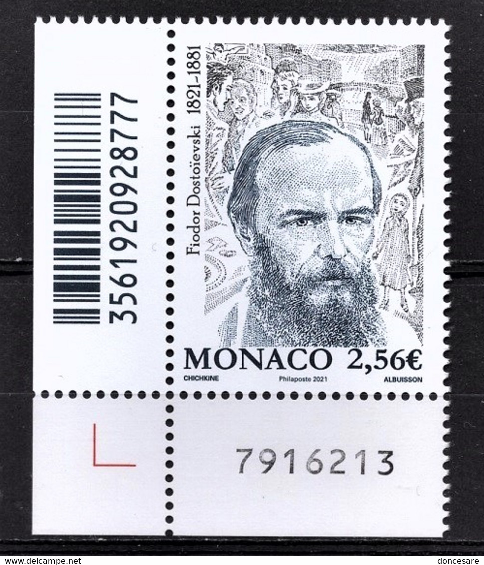 MONACO 2021 - BICENTENAIRE DE LA NAISSANCE DE FIODOR DOSTOÏEVSKI - Y.T. N° 3286 /  NEUF ** - Nuovi