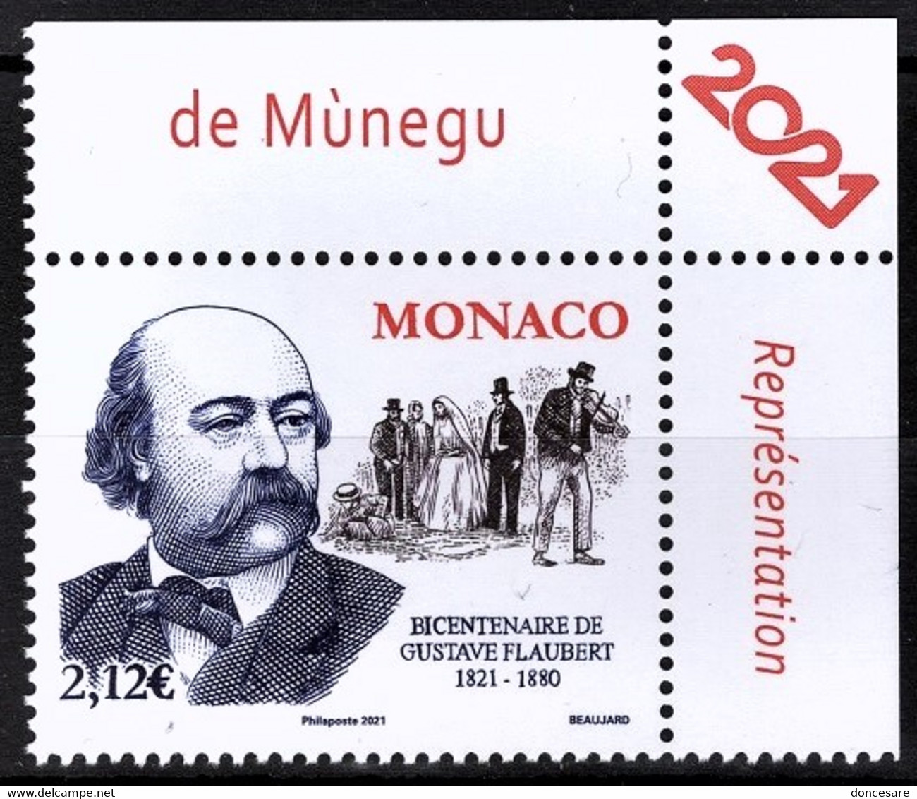 MONACO 2021 - BICENTENAIRE DE LA NAISSANCE DE GUSTAVE FLAUBERT - Y.T. N° 3285 /  NEUF ** - Nuovi