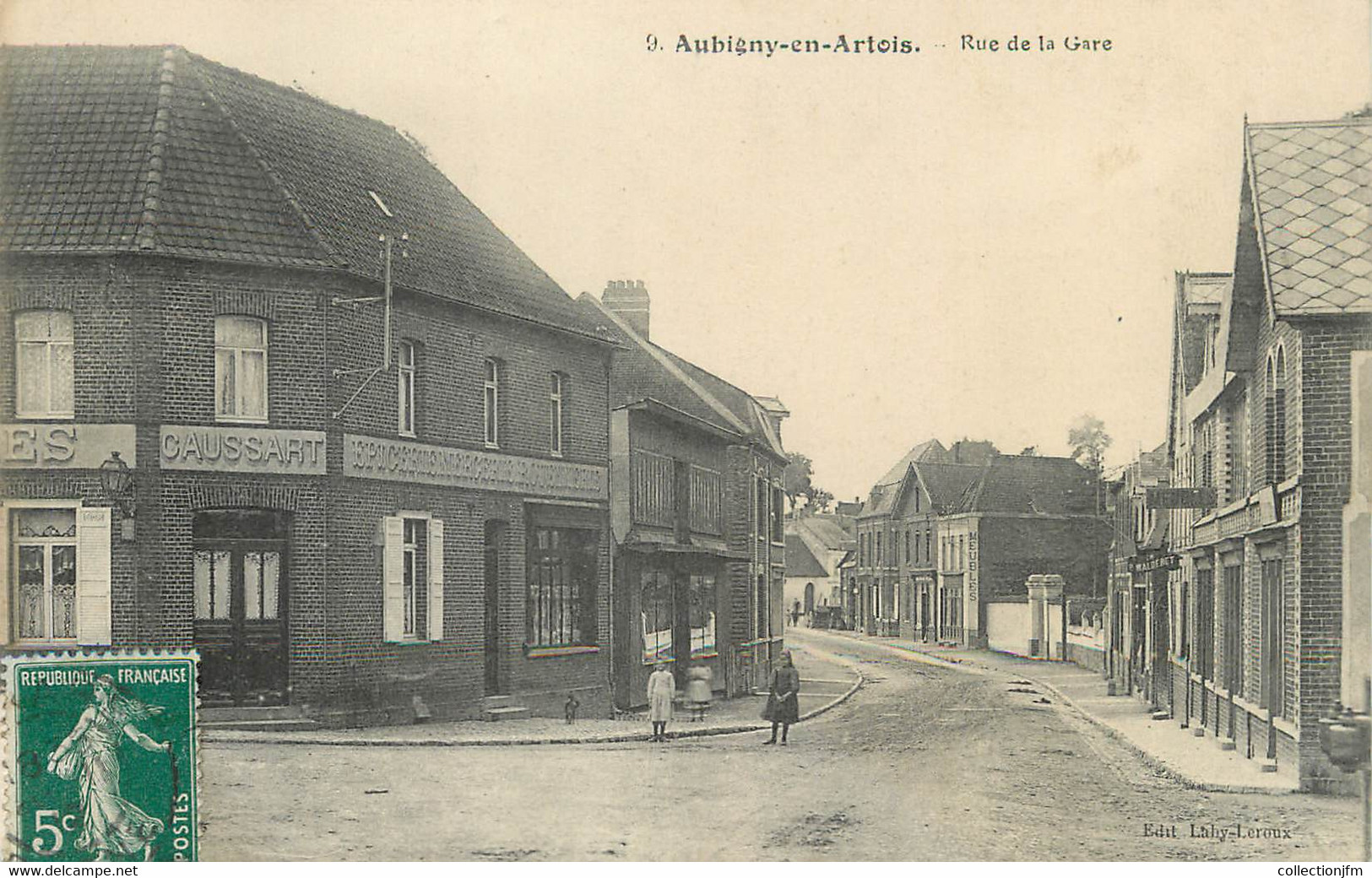 / CPA FRANCE 62 "Aubigny En Artois, Rue De La Gare" - Aubigny En Artois