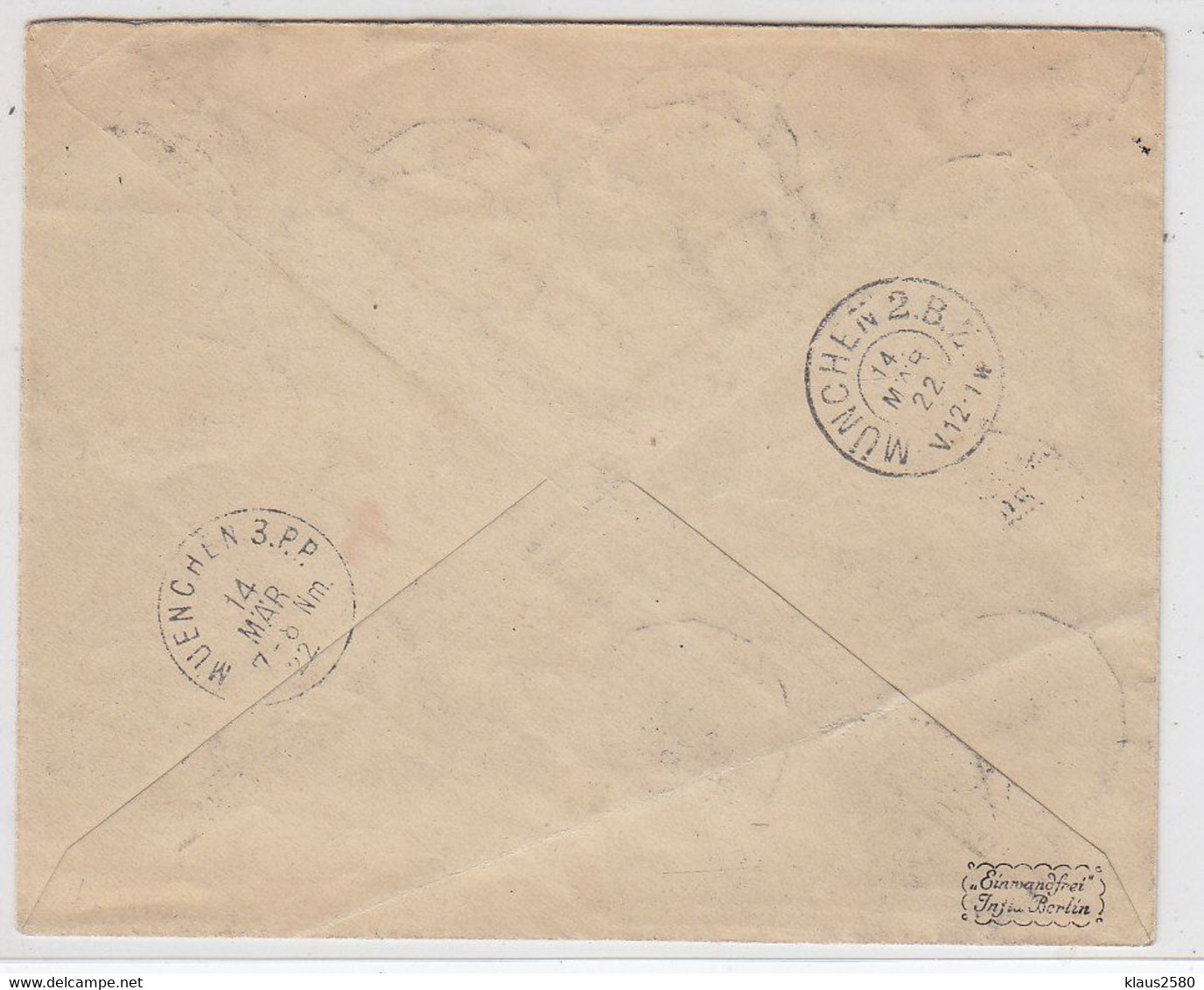 Deutsches Reich FLP-Brief Postlagend Viel Frankatur Nach München Portorichtig Geprüft - Covers & Documents
