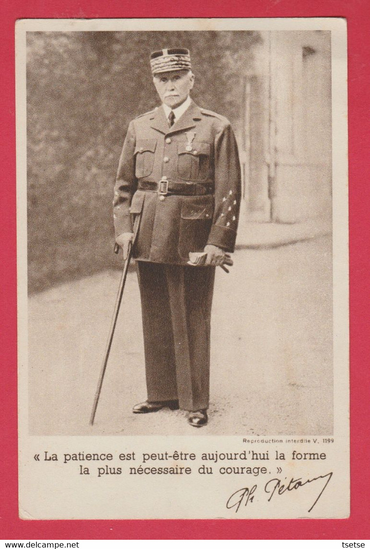 Carte Postale Propagande- Maréchal Philippe Pétain ... Au Profit Du Secours Populaire ( Voir Verso ) - Weltkrieg 1939-45