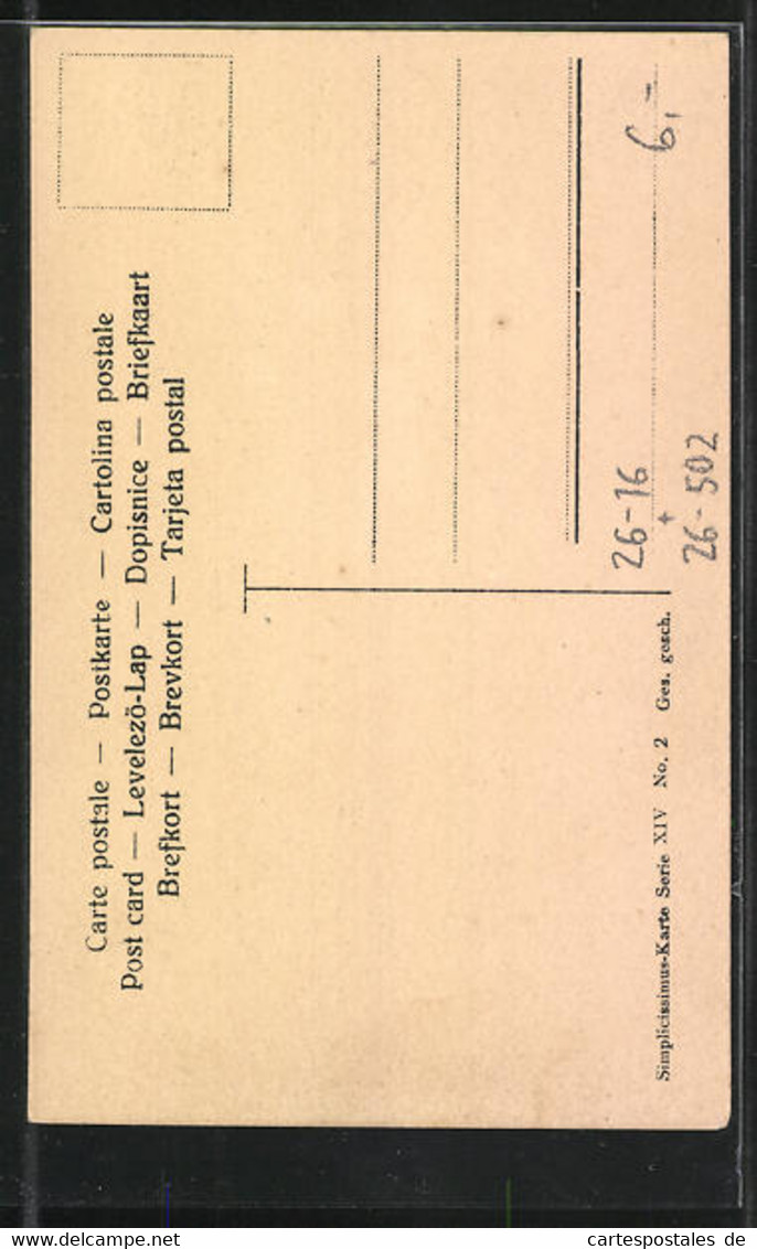 Künstler-AK Ferdinand Von Reznicek: Simplicissimus, Herr Tanzt Mit Zwei Damen - Reznicek, Ferdinand Von