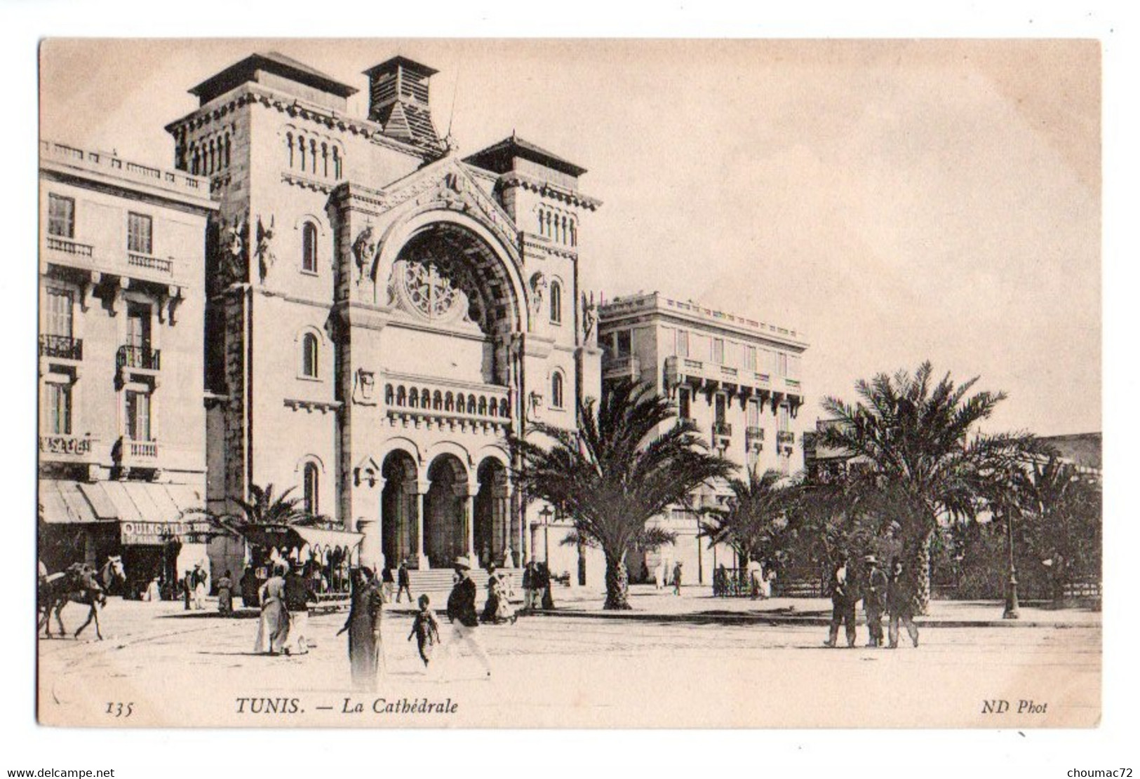 (Tunisie) 366, Tunis, ND Phot 135, La Cathédrale, Tramaway - Tunesië