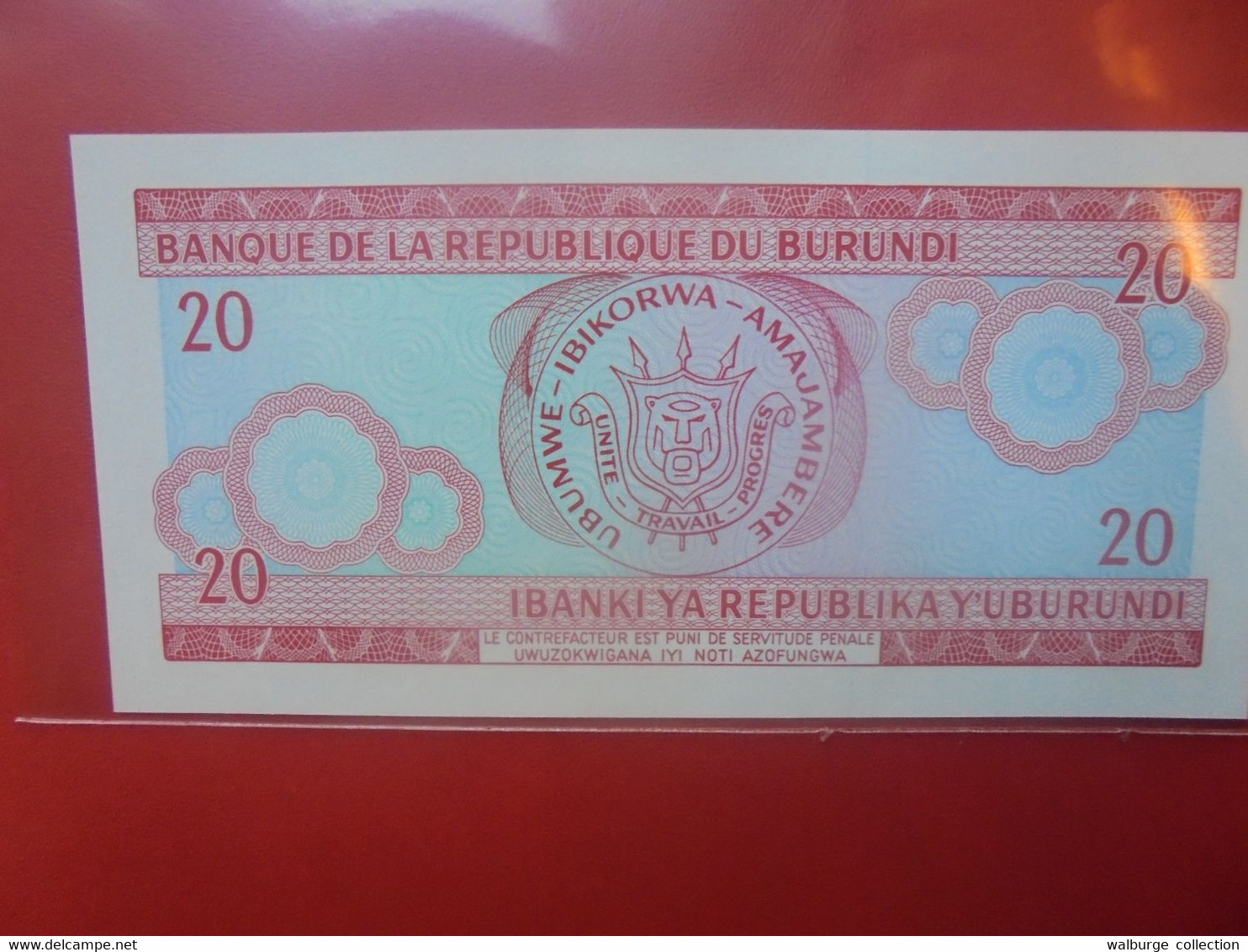 BURUNDI 20 Francs  Peu Circuler/Neuf (B.23) - Burundi