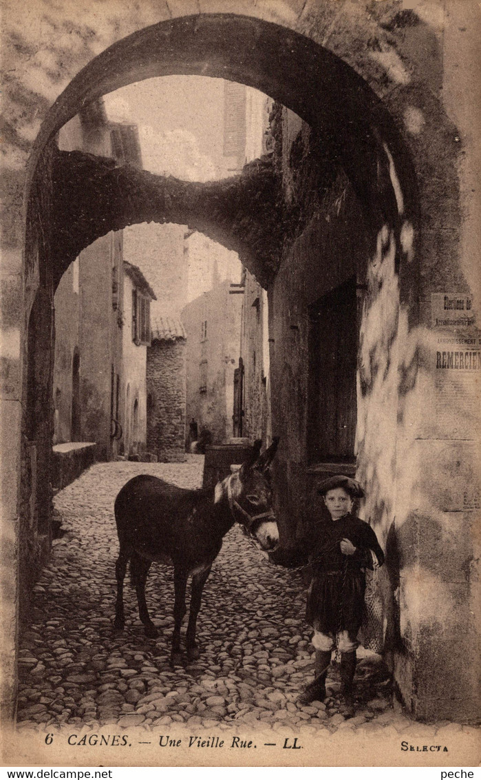 N°84121 -cpa Cagnes -une Vieille Rue- âne- - Cagnes-sur-Mer