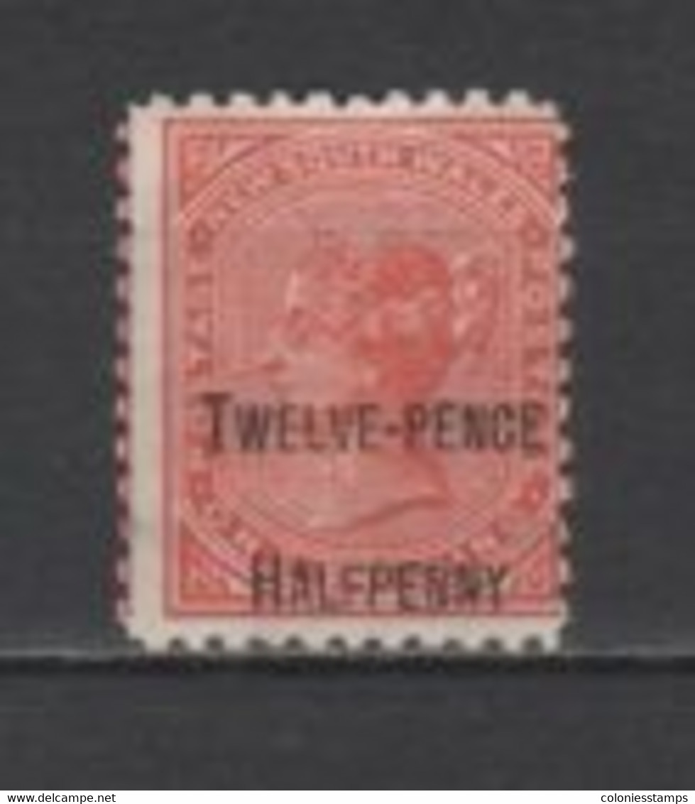 (SA0952) NEW SOUTH WALES - AUSTRALIA, 1891 (Victoria, 12½ P. On 1 Sh., Red). Mi # 77. Mint Hinged* Stamp - Neufs