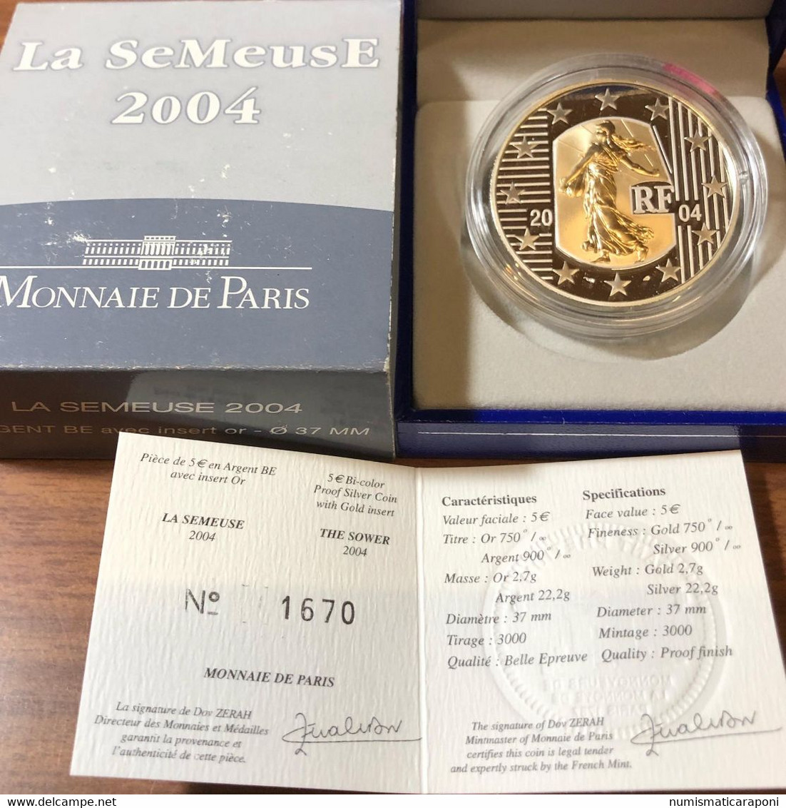 France France 2004 5 € La Semuse Ag-au - France