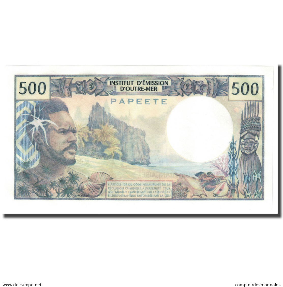 Billet, Tahiti, 500 Francs, Undated (1970-85), KM:25b2, NEUF - Papeete (Frans-Polynesië 1914-1985)