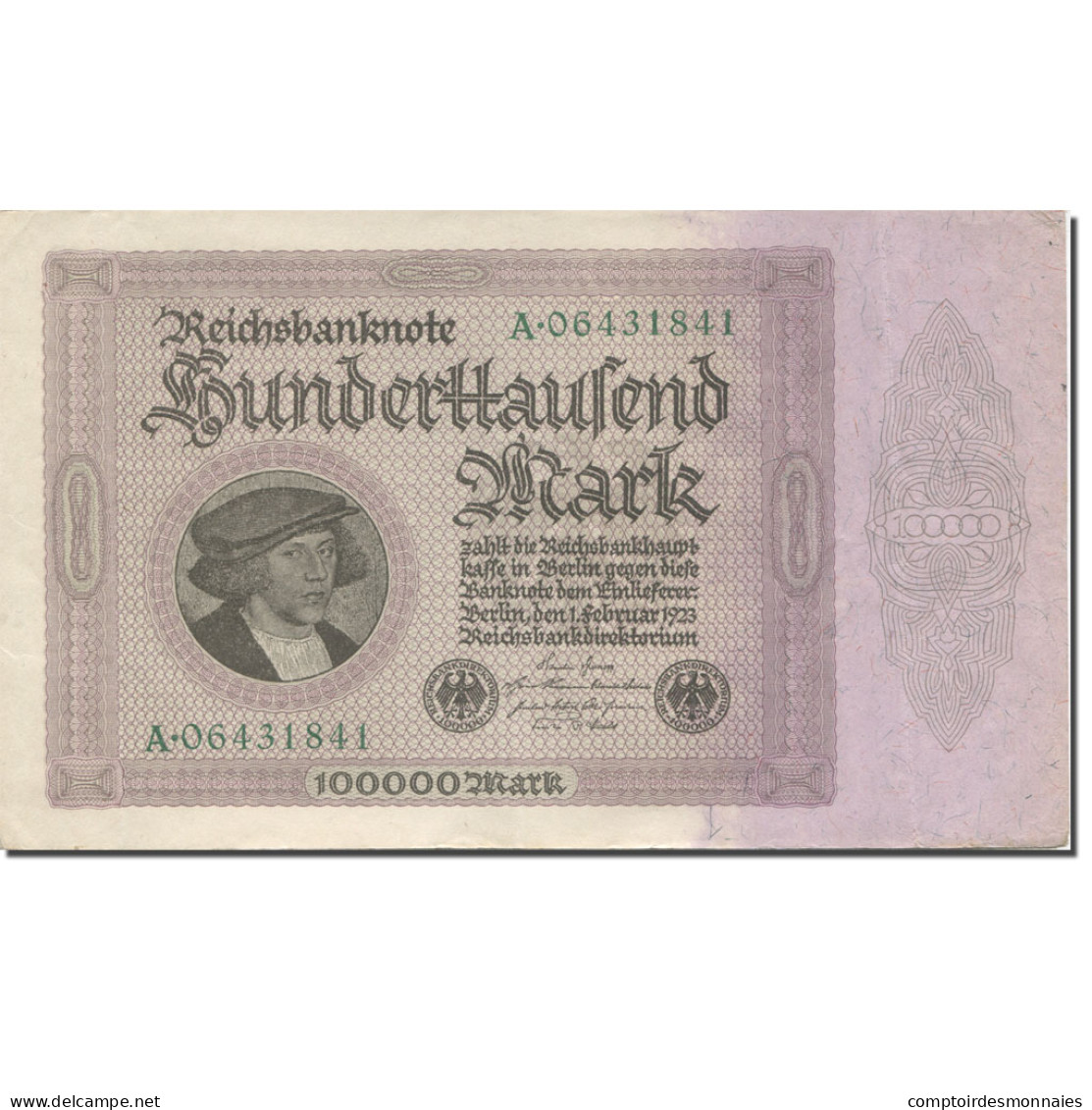 Billet, Allemagne, 100,000 Mark, 1923, 1923-02-01, KM:83a, SUP+ - 100000 Mark