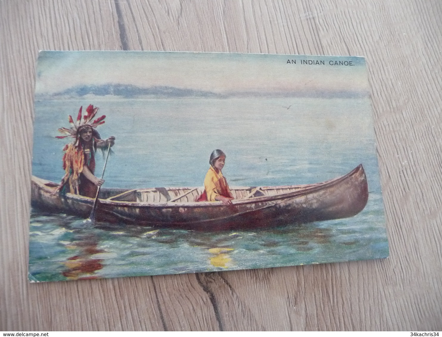 CPA Indien An Indian Canoe - America