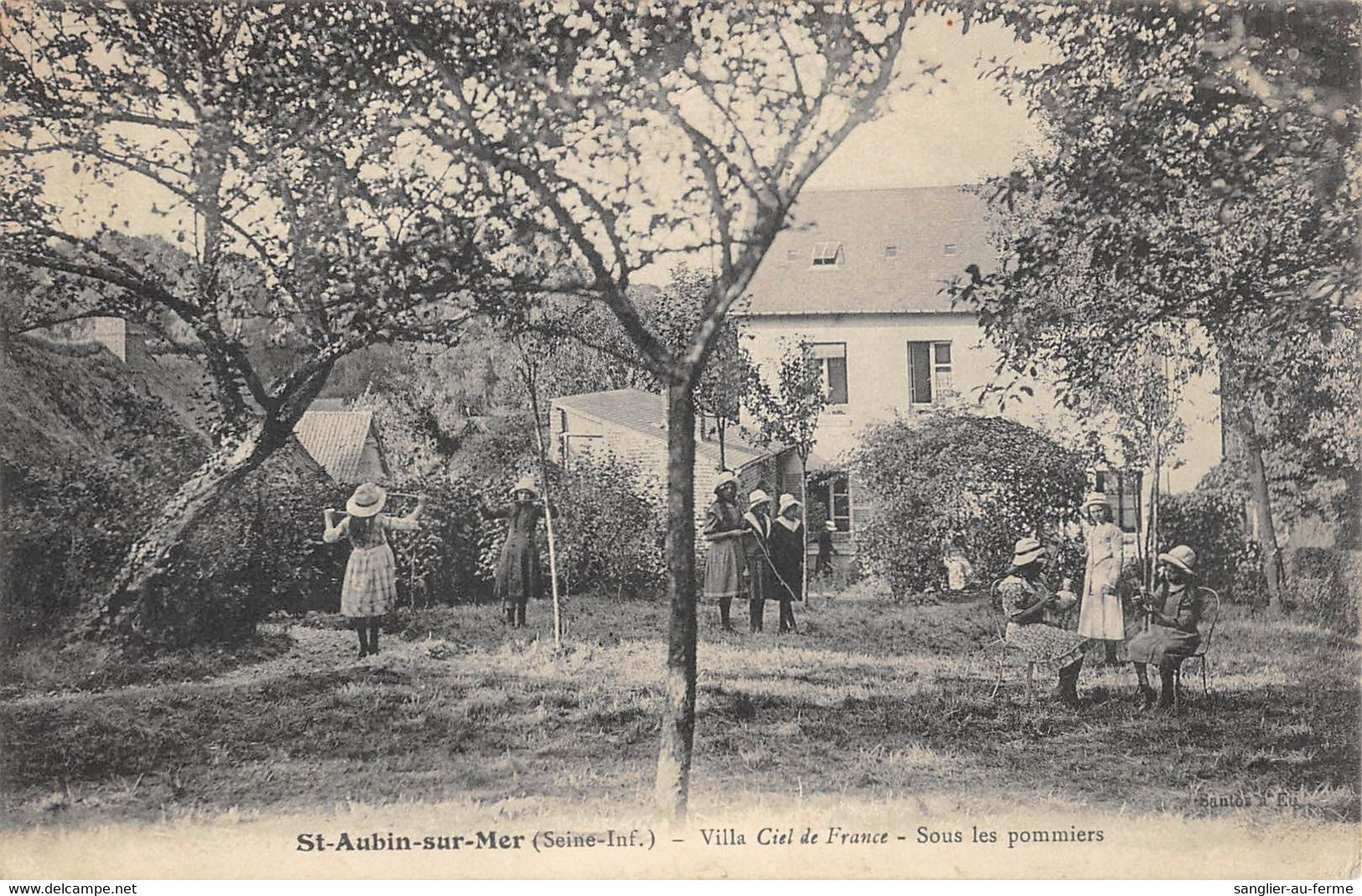 CPA 14 SAINT AUBIN SUR MER VILLA CIEL DE FRANCE SOUS LES POMMIERS - Saint Aubin