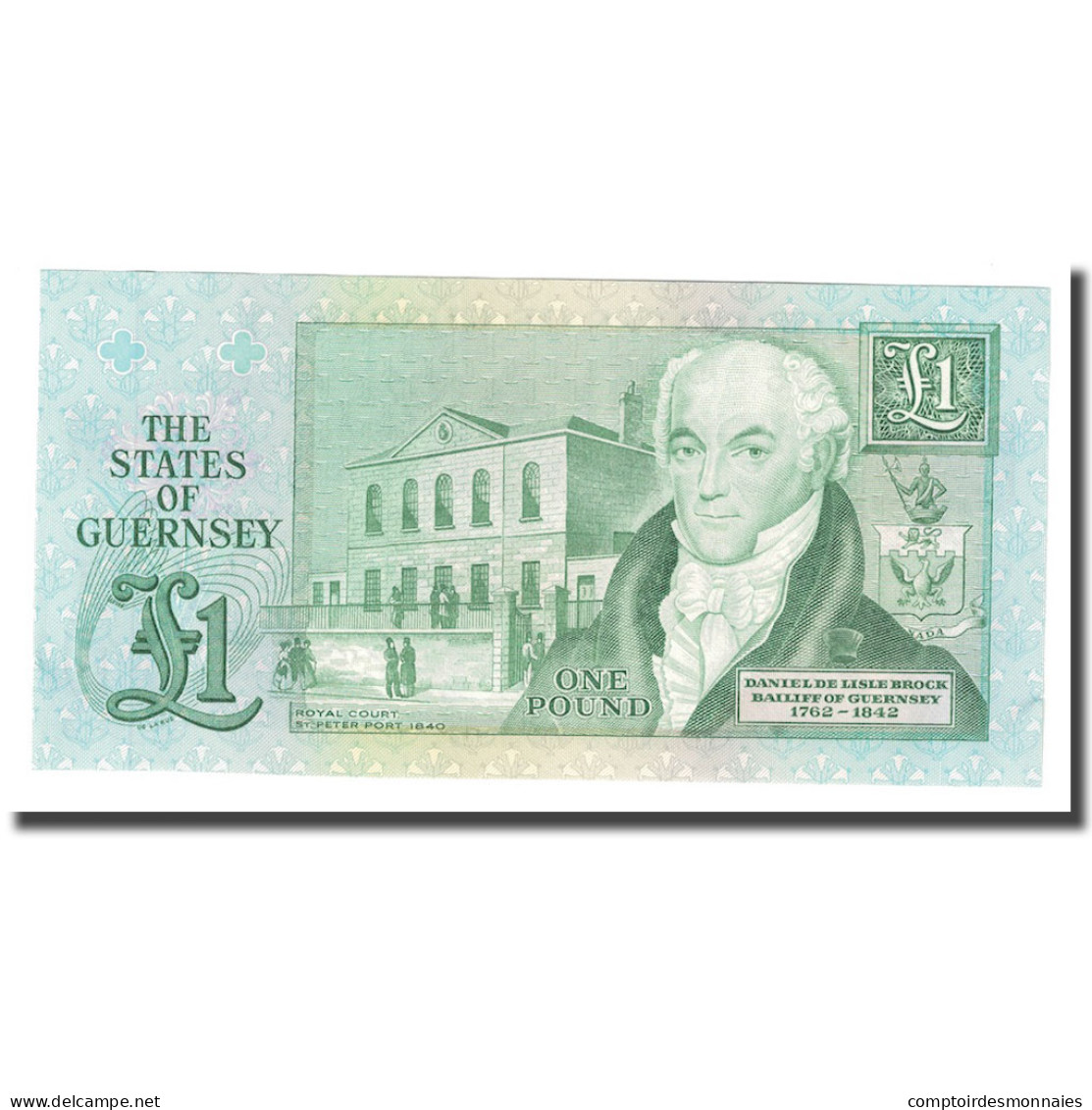 Billet, Guernsey, 1 Pound, Undated (1980-89), KM:48a, SPL+ - Guernesey