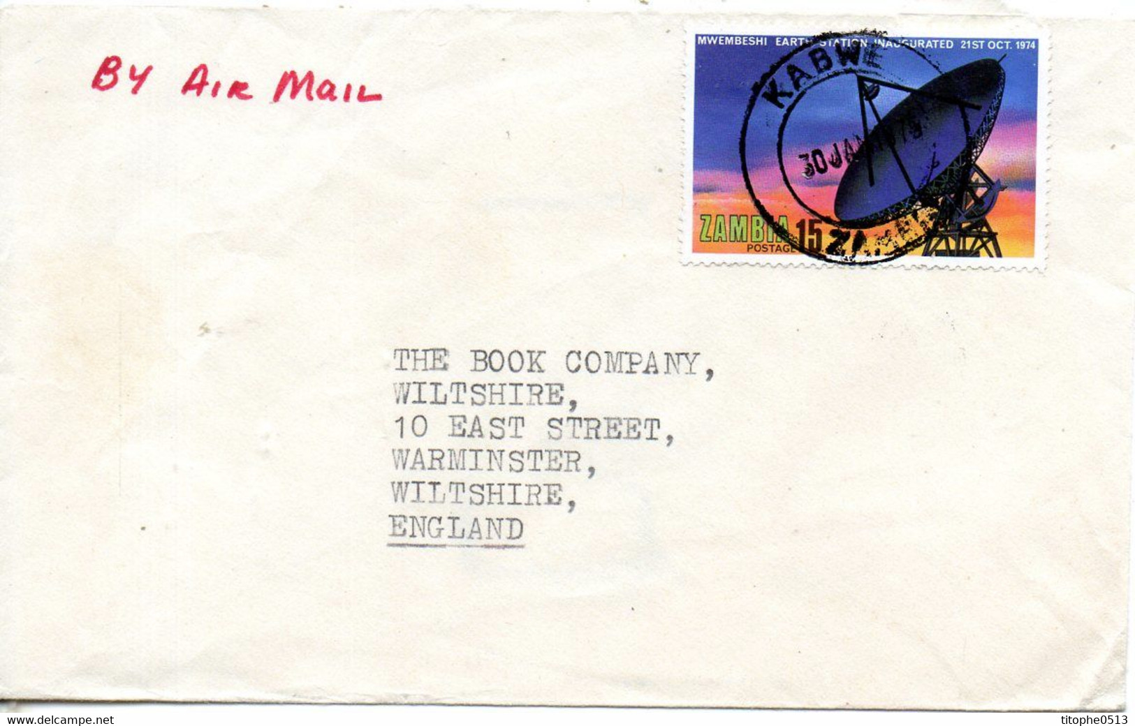 ZAMBIE. N°131 De 1974 Sur Enveloppe Ayant Circulé. Station De Communications Spatiales. - Afrique