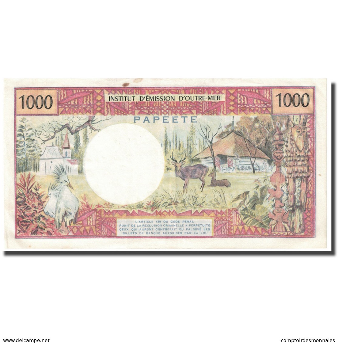 Billet, Tahiti, 1000 Francs, 1985, KM:27d, TTB - Papeete (Französisch-Polynesien 1914-1985)