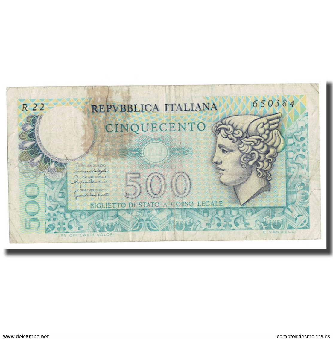 Billet, Italie, 500 Lire, 1976, 1976-12-20, KM:95, B+ - 500 Liras