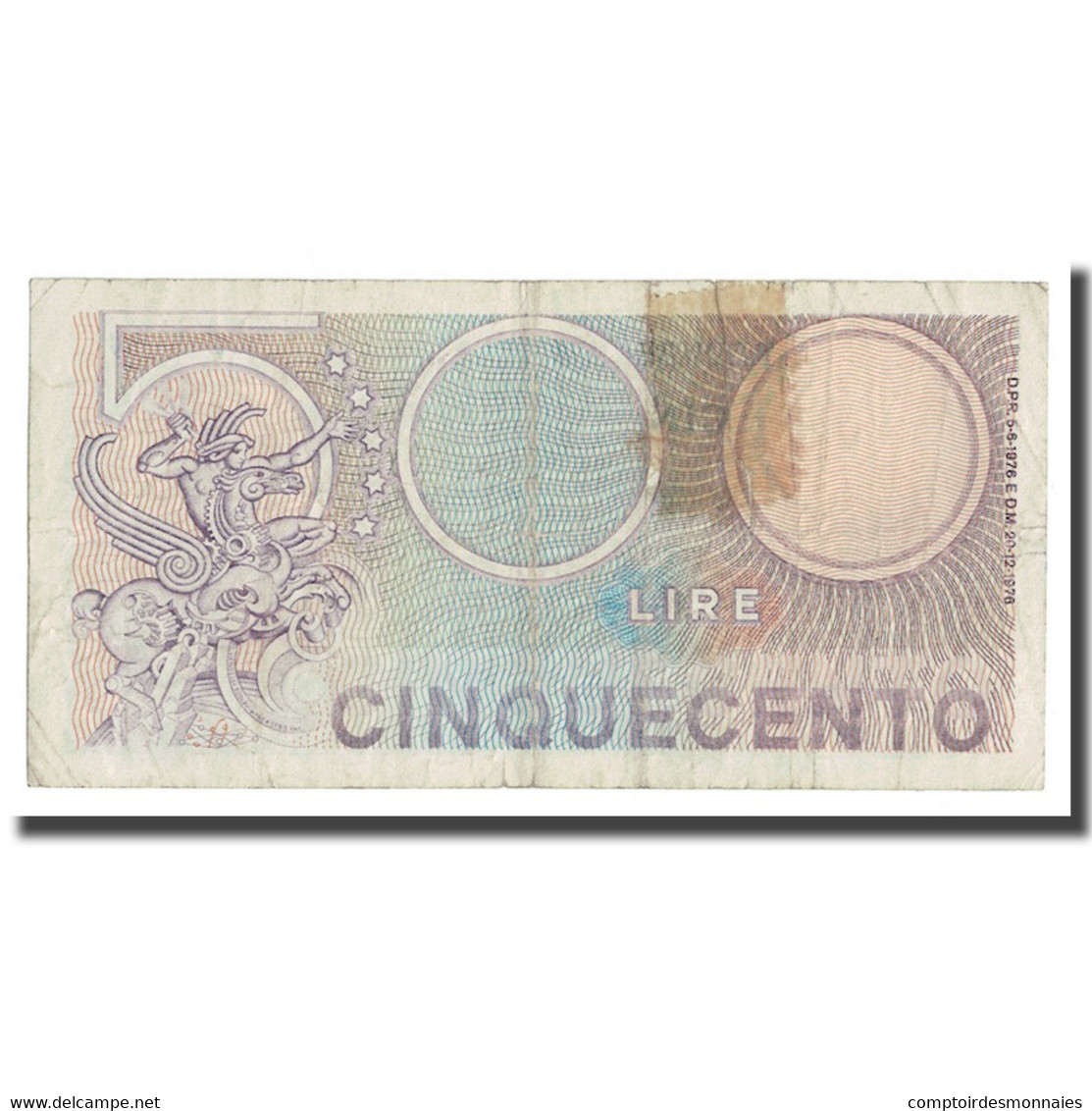 Billet, Italie, 500 Lire, 1976, 1976-12-20, KM:95, B+ - 500 Liras