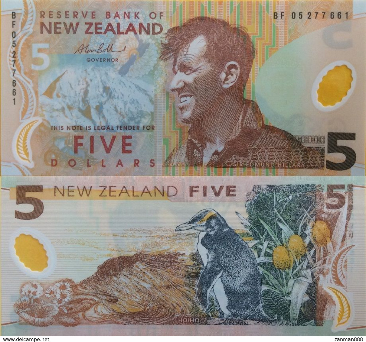 NEW ZEALAND 5 DOLLARS 2006 P-185b POLYMER UNC Condition - New Zealand