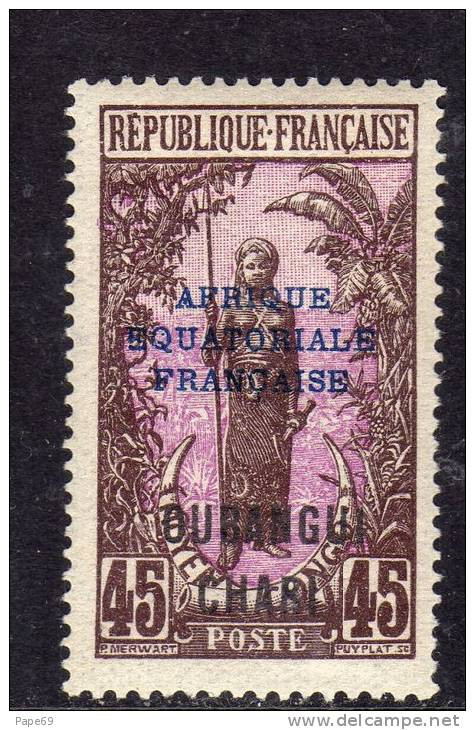 Oubangui N° 55  X 45 C. Sépia Et Lilas-rose, Trace De Charnière Sinon TB - Autres & Non Classés