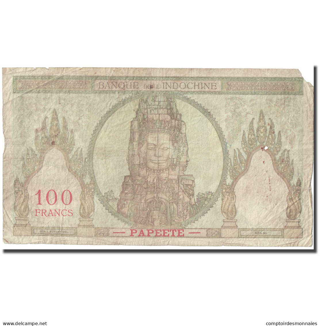 Billet, Tahiti, 100 Francs, Undated (1939-65), KM:14d, B+ - Haïti