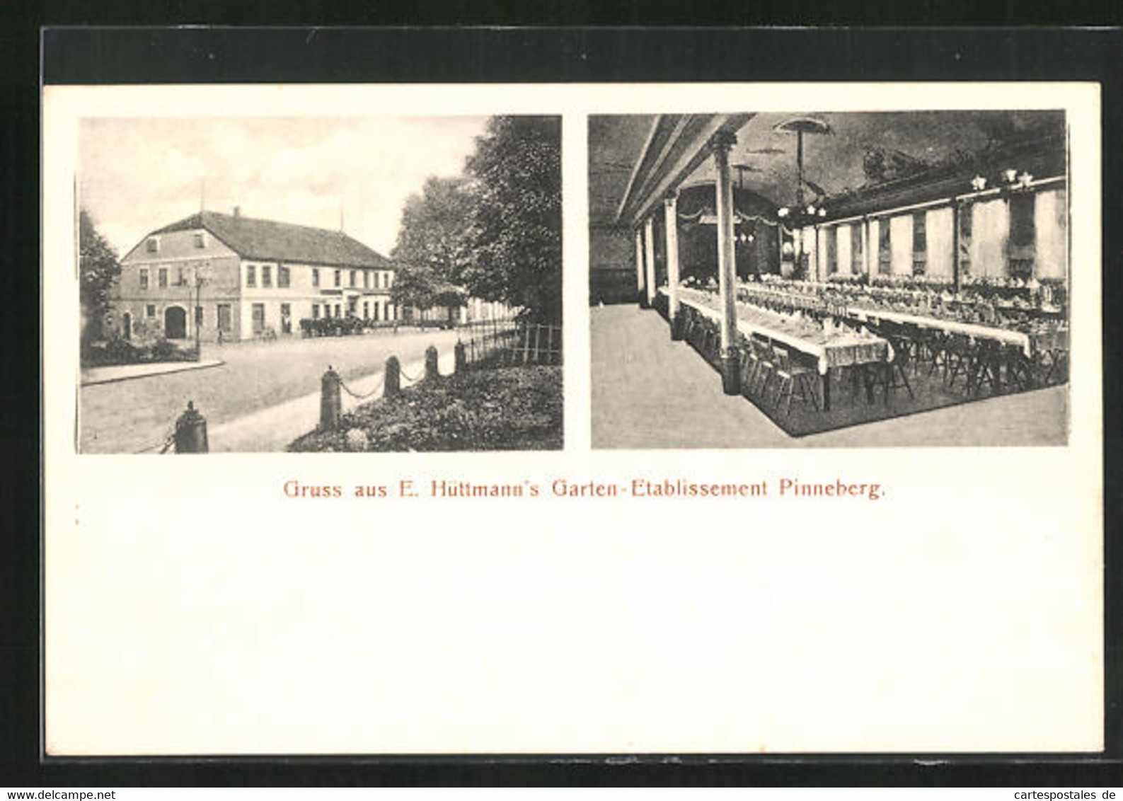 AK Pinneberg, E. Hüttmann`s Garten-Etablissement, Innenansicht - Pinneberg