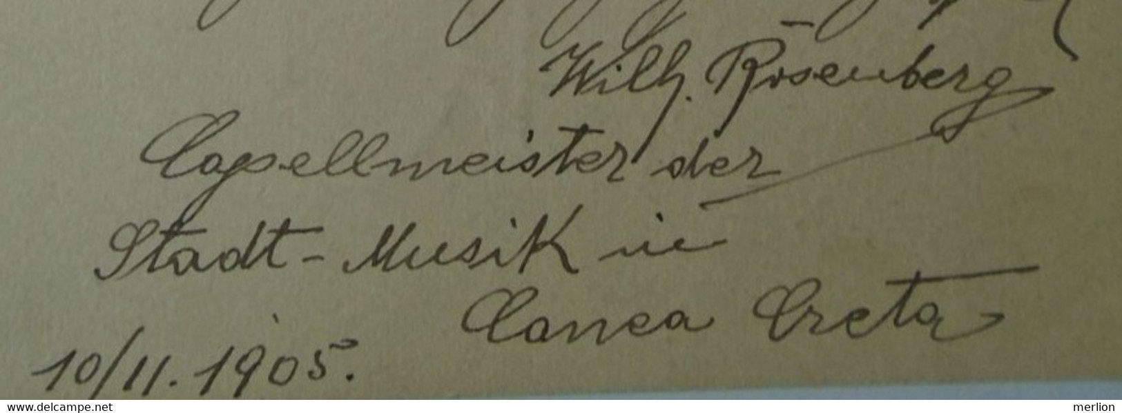 D179865 Postal Stationery  INTERO POSTALE - Cancel LA CANEA  -1905  Chania Xania Crete -Capellmeister Der Stadt Musik - La Canea