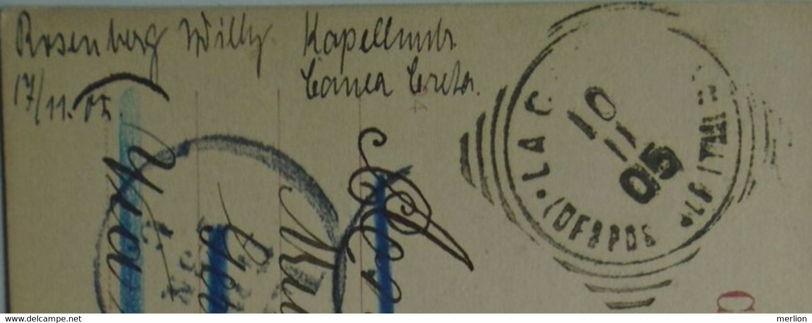 D179865 Postal Stationery  INTERO POSTALE - Cancel LA CANEA  -1905  Chania Xania Crete -Capellmeister Der Stadt Musik - La Canea