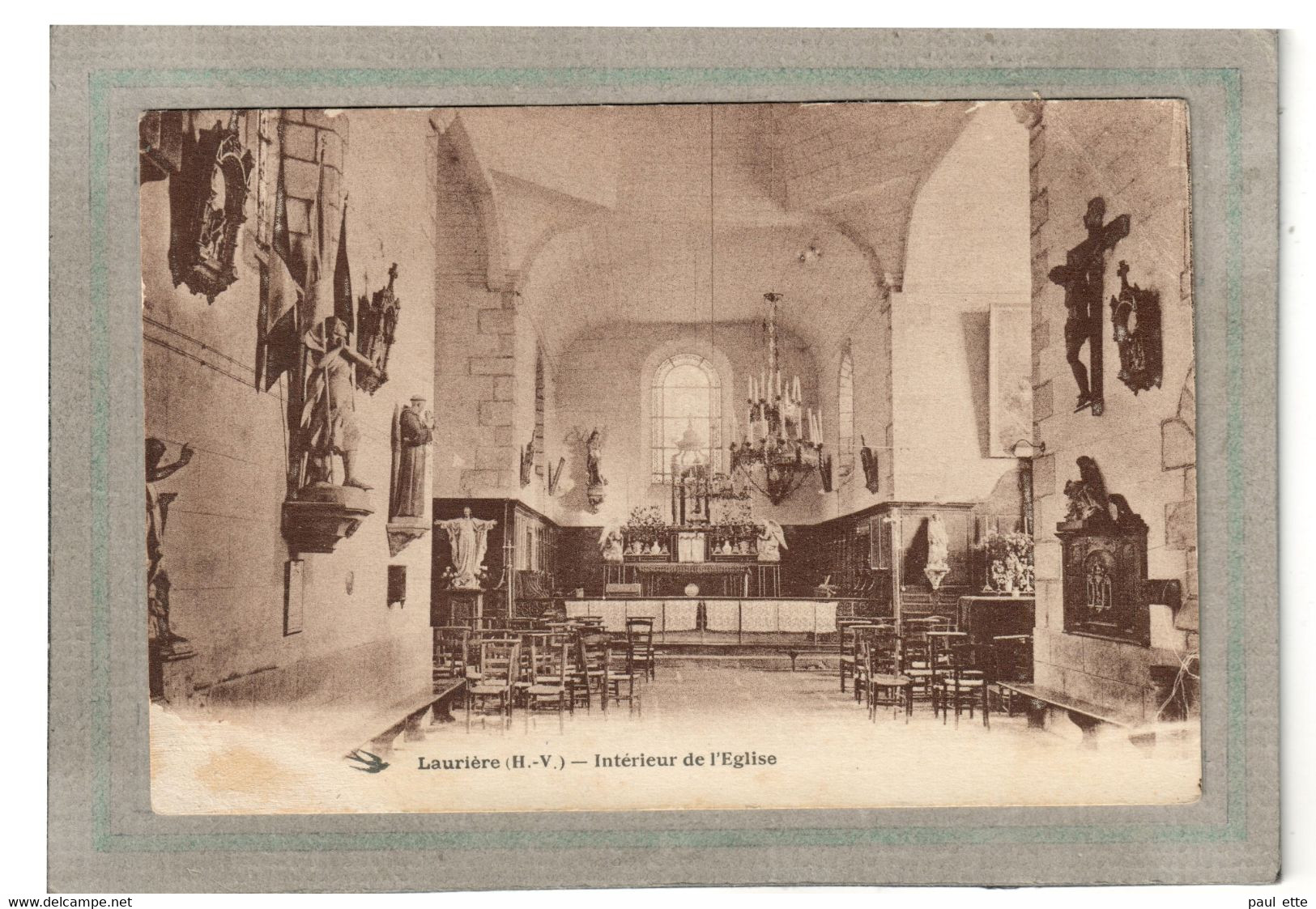 CPA - (87) LAURIERE - Aspect De L'intérieur De L'Eglise Dans Les Années 30 - Lauriere