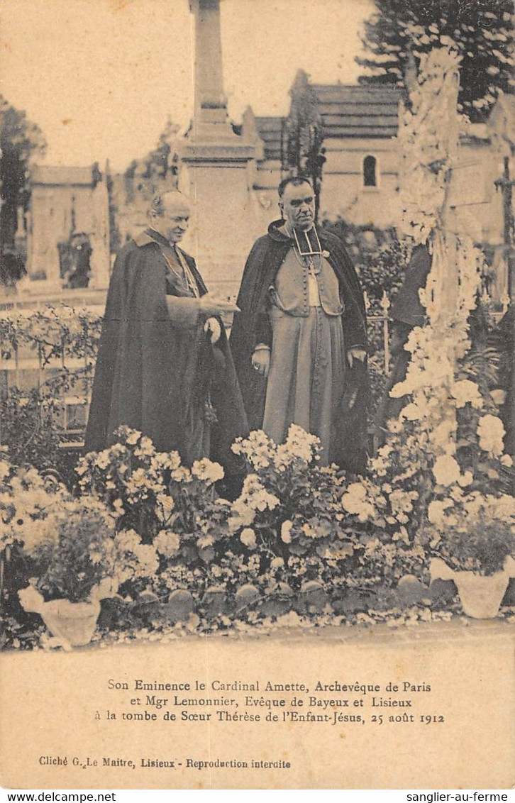 CPA 14 SON EMINENCE LE CARDINAL AMETTE ET Mgr LEMONNIER EVEQUE DE BAYEUX - Lisieux