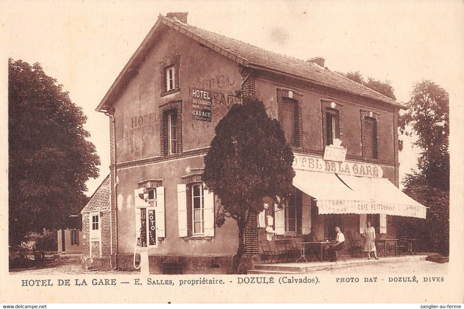 CPA 14 DOZULE HOTEL DE LA GARE E.SALLES - Sonstige & Ohne Zuordnung