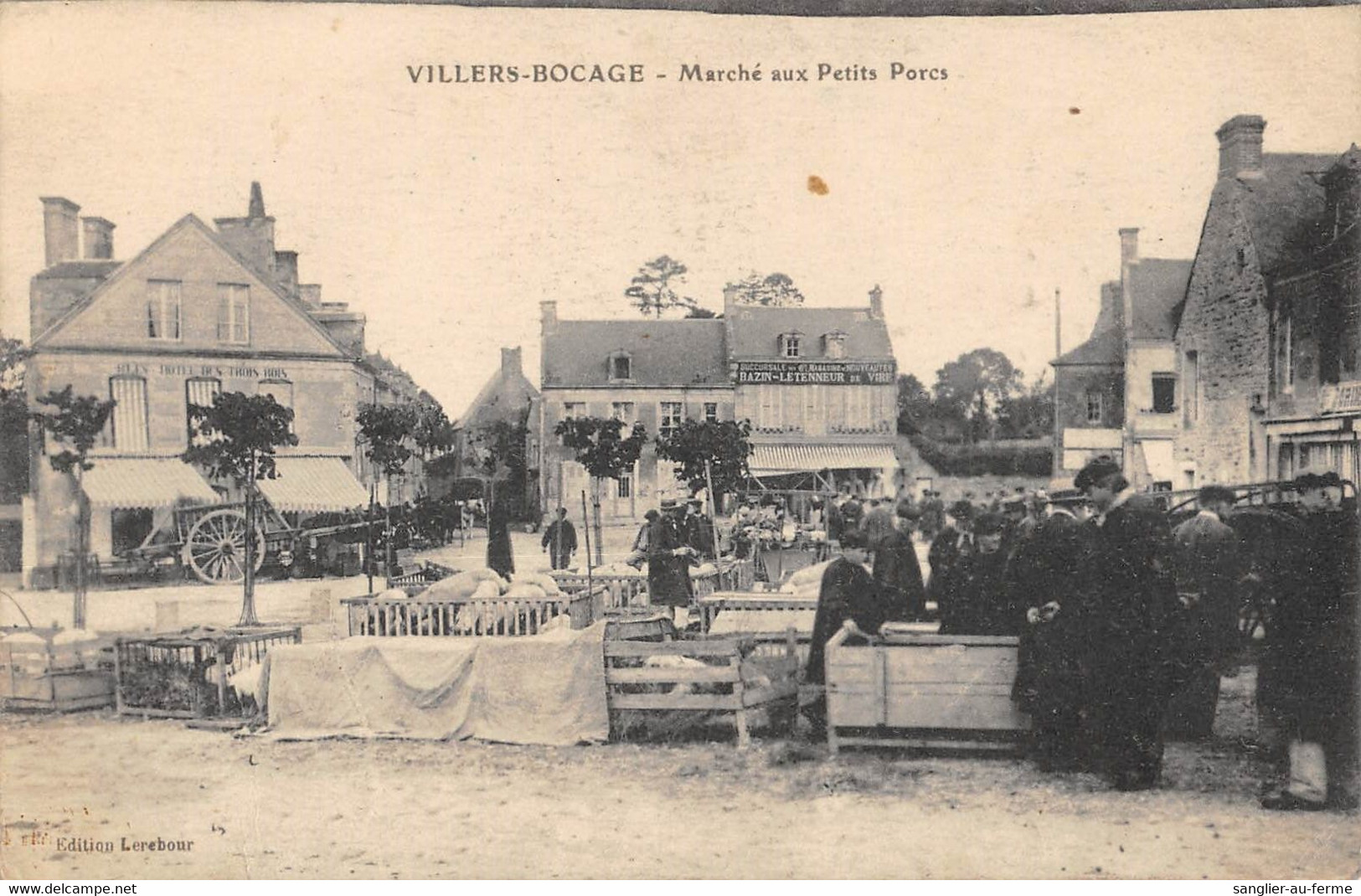 CPA 14 VILLERS BOCAGE MARCHE AUX PETITS PORCS - Sonstige & Ohne Zuordnung