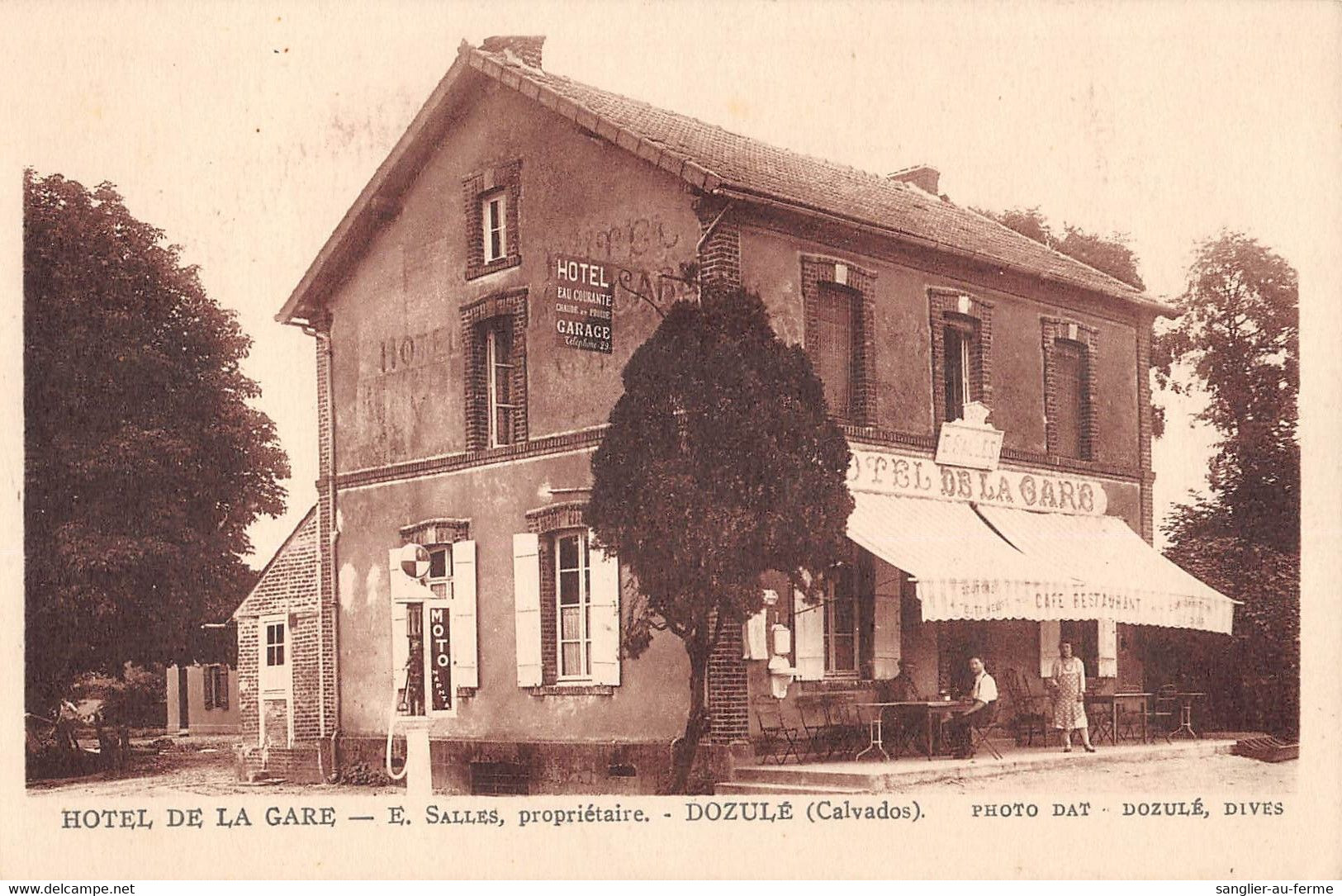 CPA 14 DOZULE E.SALLES PROPRIETAIRE HOTEL DE LA GARE - Sonstige & Ohne Zuordnung