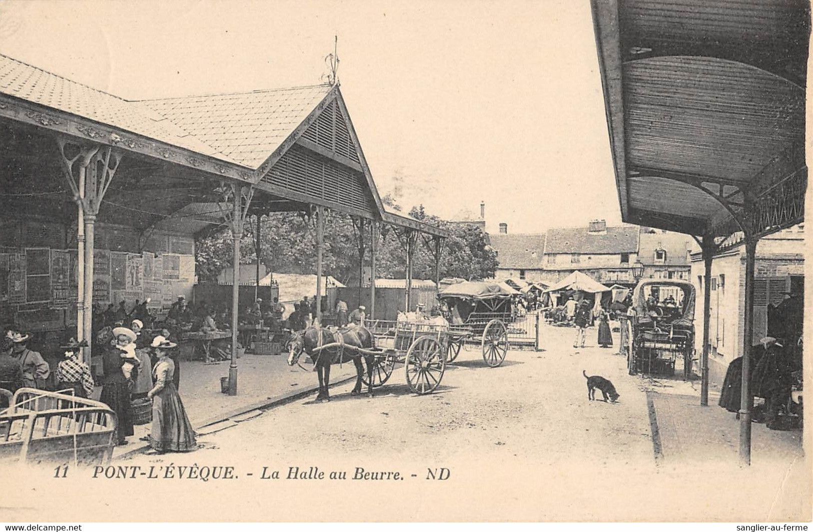 CPA 14 PONT L'EVEQUE LA HALLE AU BEURRE - Pont-l'Evèque